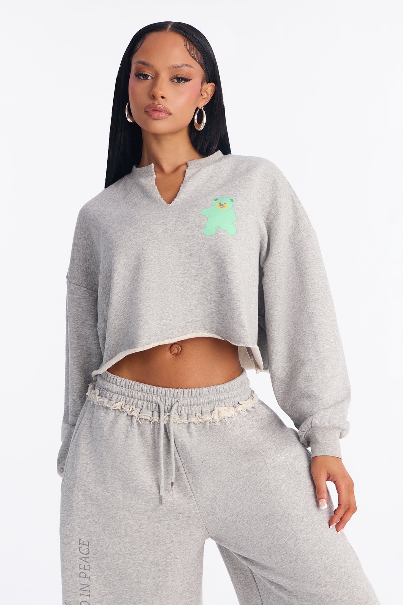 Kindness Changes Everything Fleece Short Set - Grey