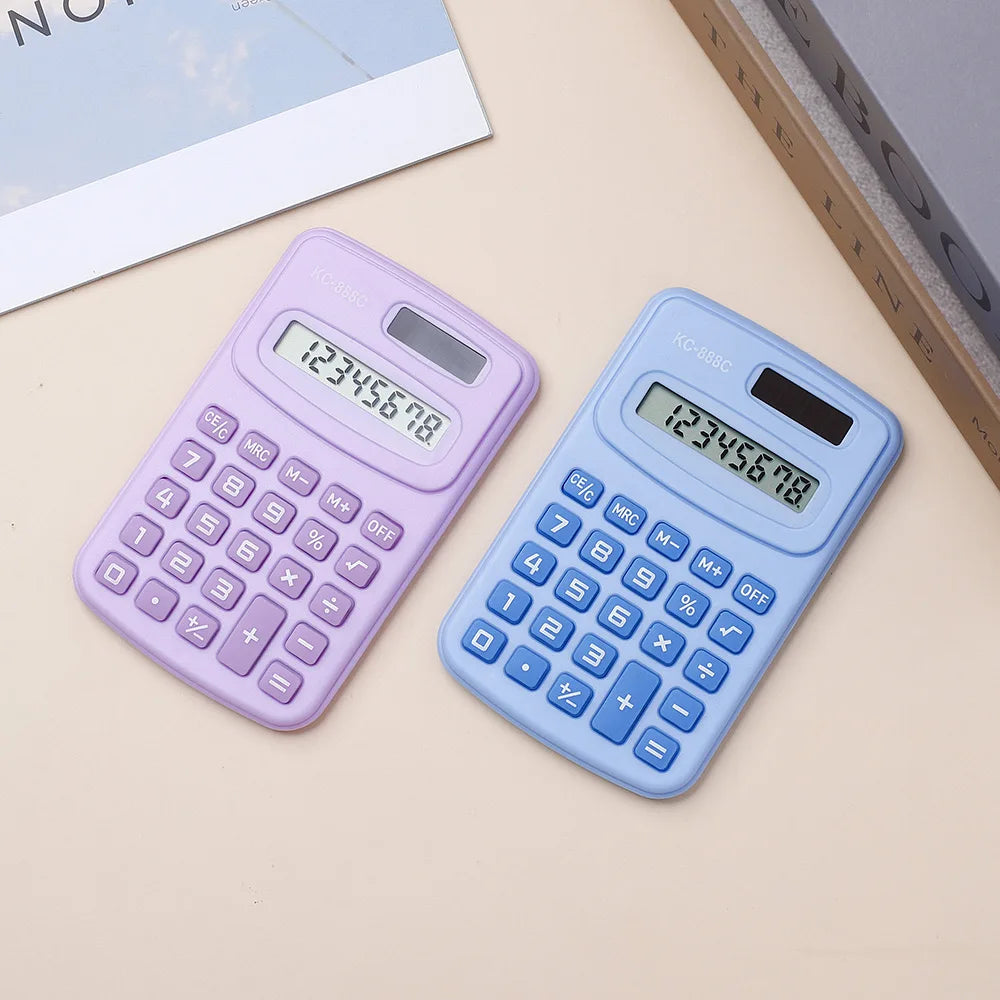 Cute Mini Fresh Solar Calculator With 8 Digit Display LCD Screen For Office and Student Use