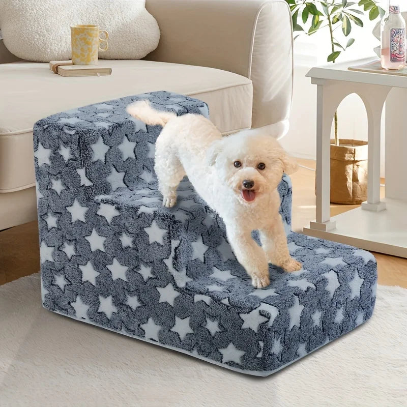 3/4 Pets Steps Foam Dogs Secure Stairs Ramps Non-Slip Pets Star Steps for Protect Older Dogs Pets with Joint Pain Sofa Bed Ladde