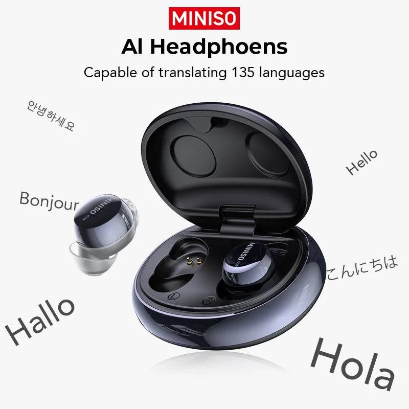 MINISO MS216 Bluetooth V6.0 Headphones Mini Earbuds AI Translator Earbuds Wireless Earphones Long-life Sleep Earbuds
