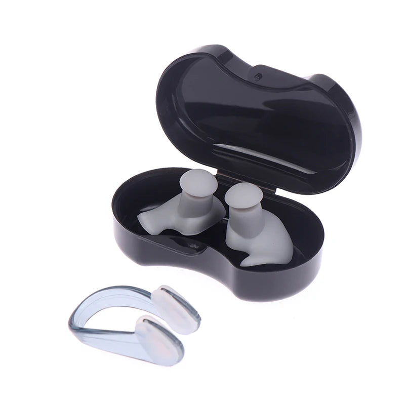 Silicone Earbuds Printed Swimming Spiral Earbuds Waterproof Earbuds Nose Clip Earbuds Set Boxed Swimming Earbuds