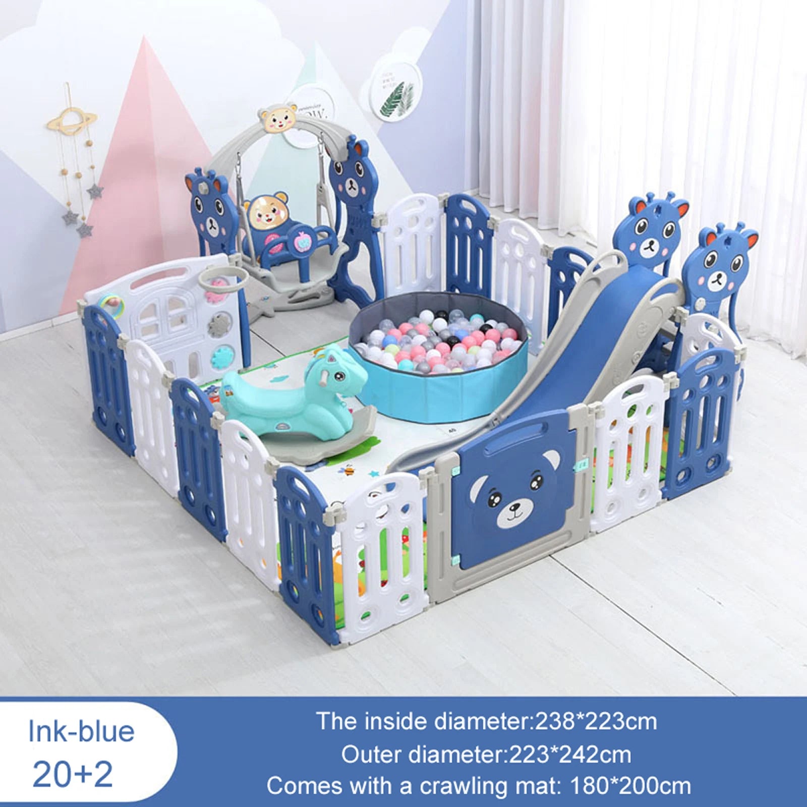 Baby Playpen Baby Playground baby activity fence Activities Baby Fence Baby Items pool balls for Baby slide games for children