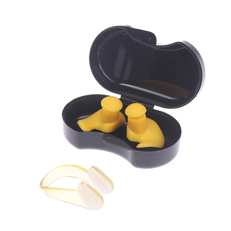 Silicone Earbuds Printed Swimming Spiral Earbuds Waterproof Earbuds Nose Clip Earbuds Set Boxed Swimming Earbuds