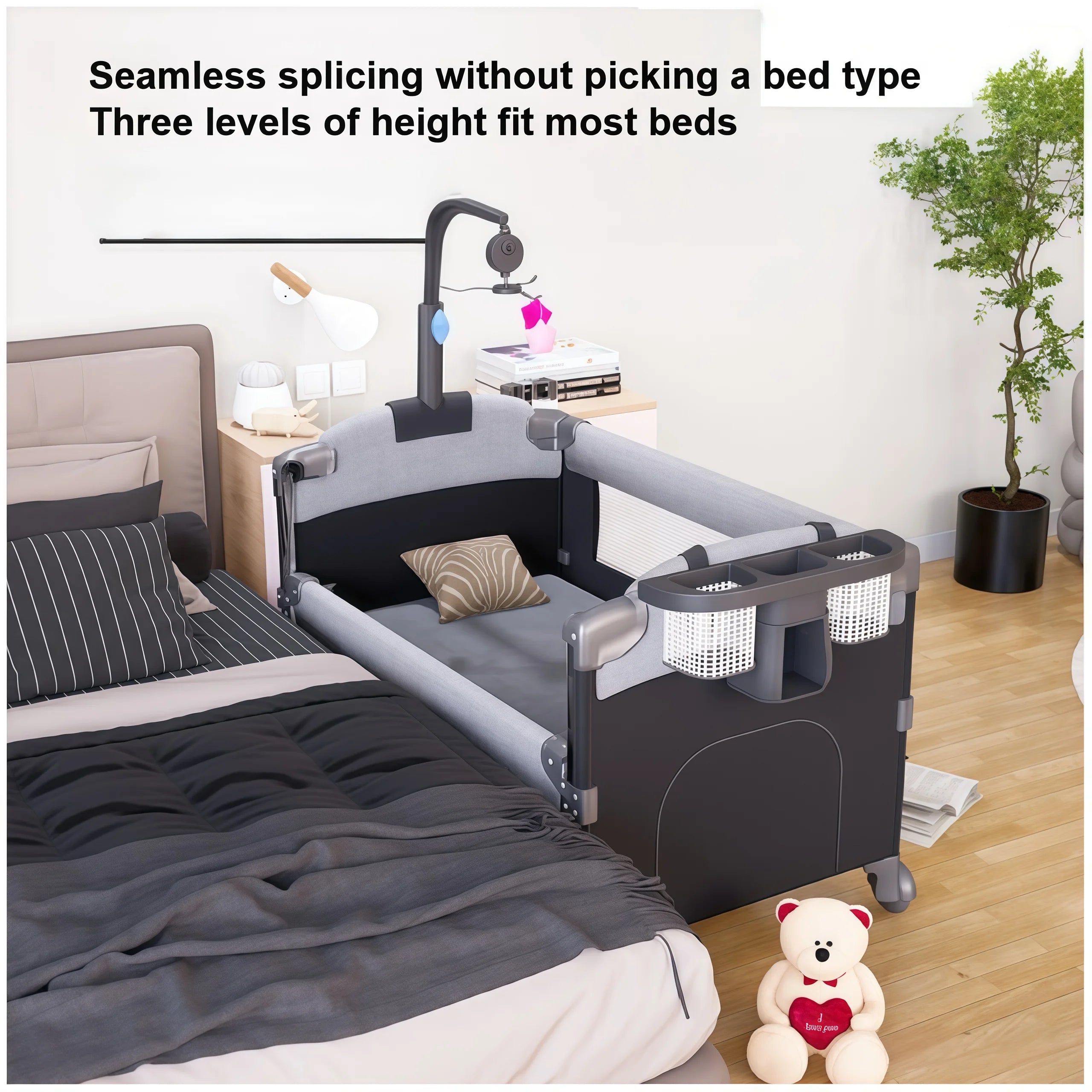 Baby Game Bed Baby Bassinet Bed for Newborn Second Floor Baby Crib Kid's Bed Baby Nest Baby Cradle for Baby Game Baby Cot Baby nest Multifunctional  Kids  Infant Toddler Children Baby Bed from 0 to 3 years Sleeping bed for Ba
