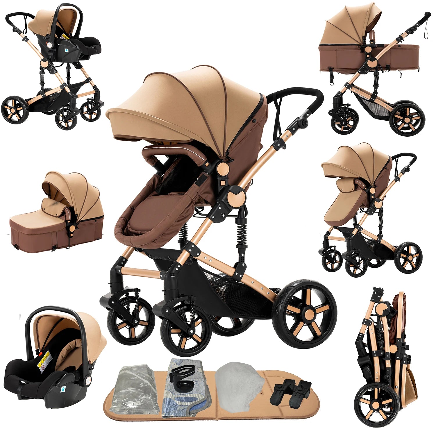 Stroller 3 in 1 Baby Stroller Baby Carriage Baby Cars lightweight baby strollers Baby car seat baby pram one hand fold stroller