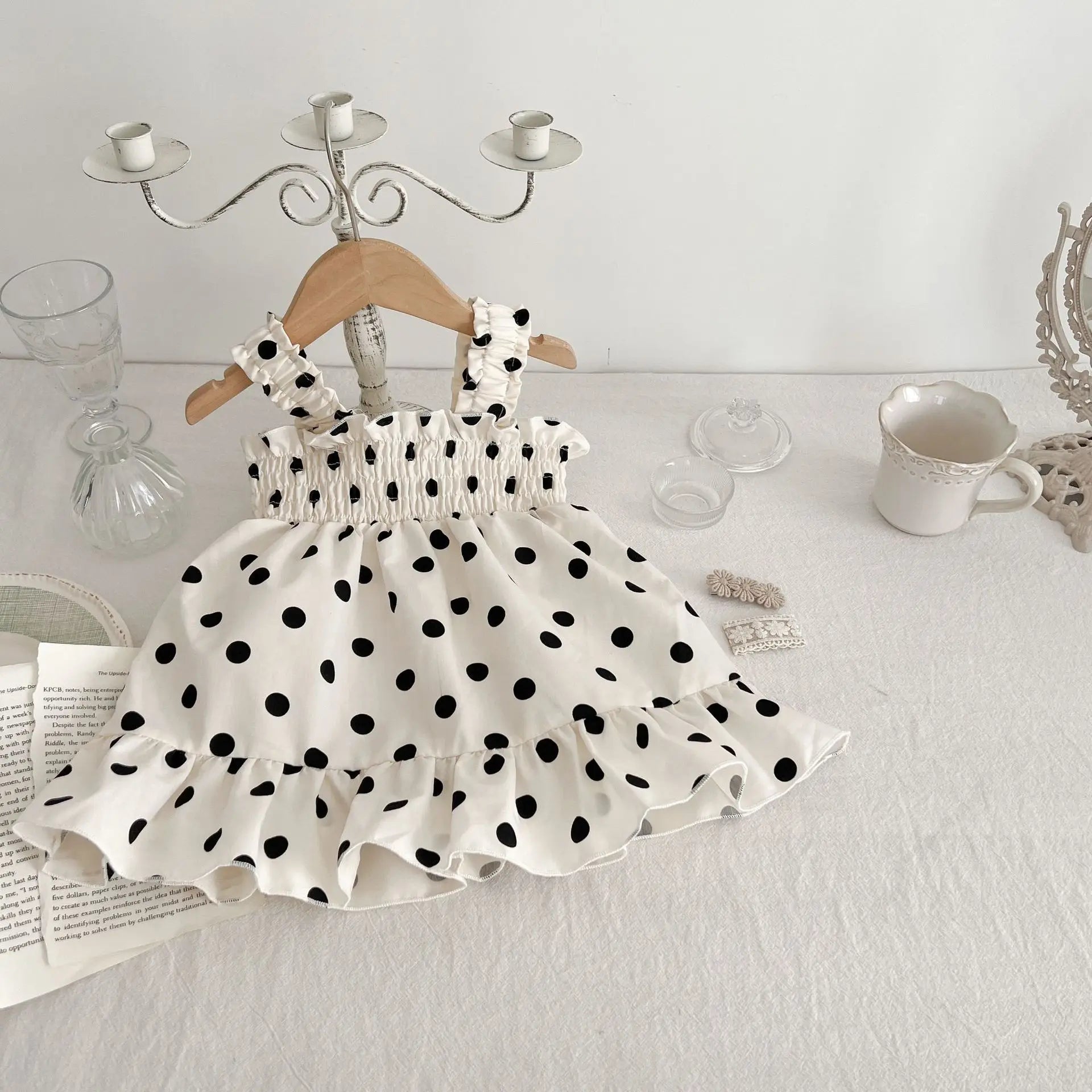 Summer baby halter Western wave point baby baby princess dress summer baby halter dress Onepiece Fashion Baby Clothing