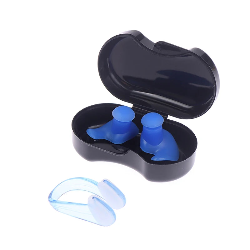 Silicone Earbuds Printed Swimming Spiral Earbuds Waterproof Earbuds Nose Clip Earbuds Set Boxed Swimming Earbuds