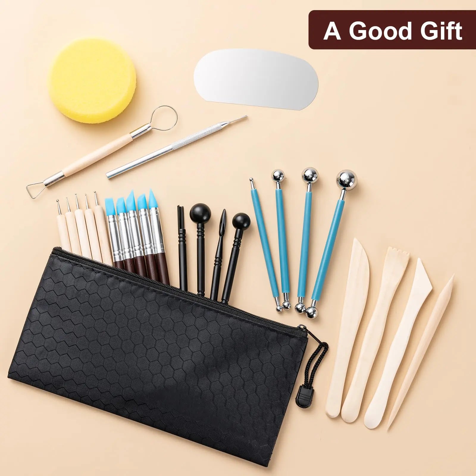 Clay Tools Kit, 27 PCS Pottery Tools, Practical Polymer Clay Sculpting Tools Kit, Air Dry Clay Tools Set for Adults, Potte