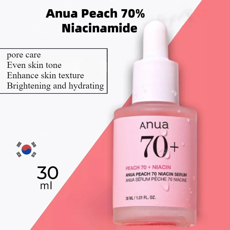 Anua Peach 70 Niacinamide Face Serum Brightening Moisturizing Whitening Essence Reduce Fine Lines Daily Skincare Beauty Products