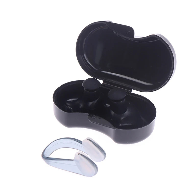 Silicone Earbuds Printed Swimming Spiral Earbuds Waterproof Earbuds Nose Clip Earbuds Set Boxed Swimming Earbuds