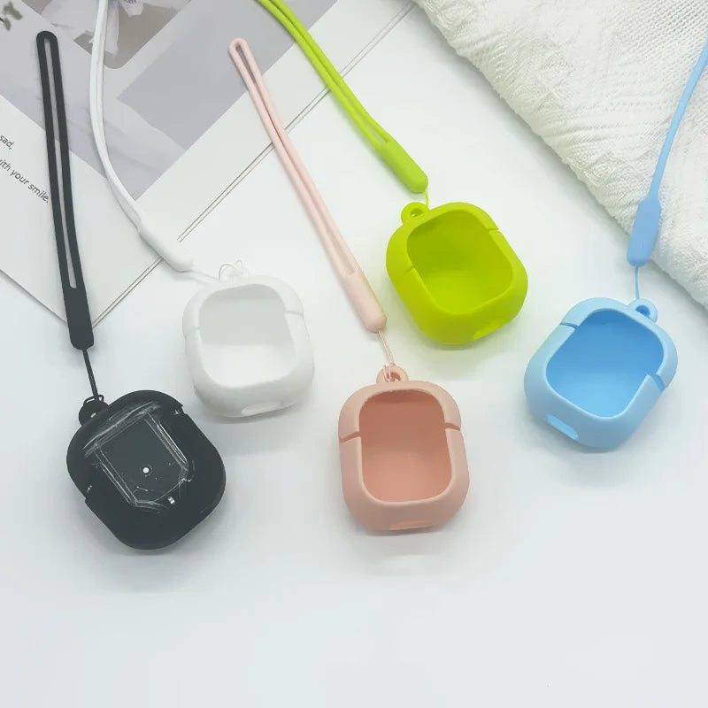 Earbuds Silicon Case Silicone Case with Lanyard for Wireless Earbuds Earbuds Organization Protection Cases for School Travelling