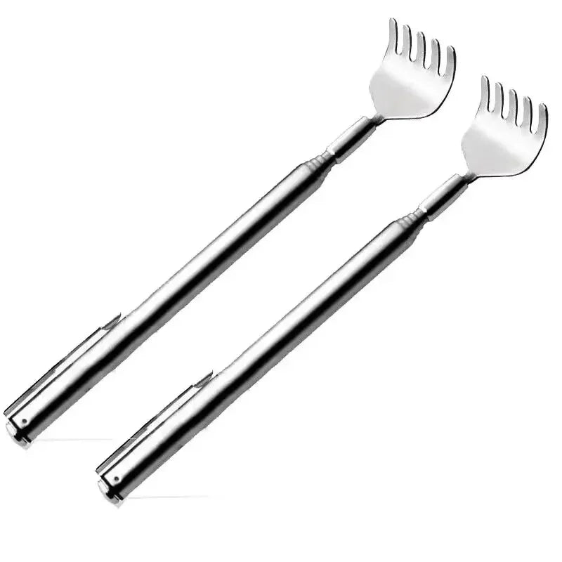silvery Telescopic Back Scratcher,  Portable Extendable Stainless Steel  Scratchers for Men Women ，Mothers Gifts，Gifts For Men，G