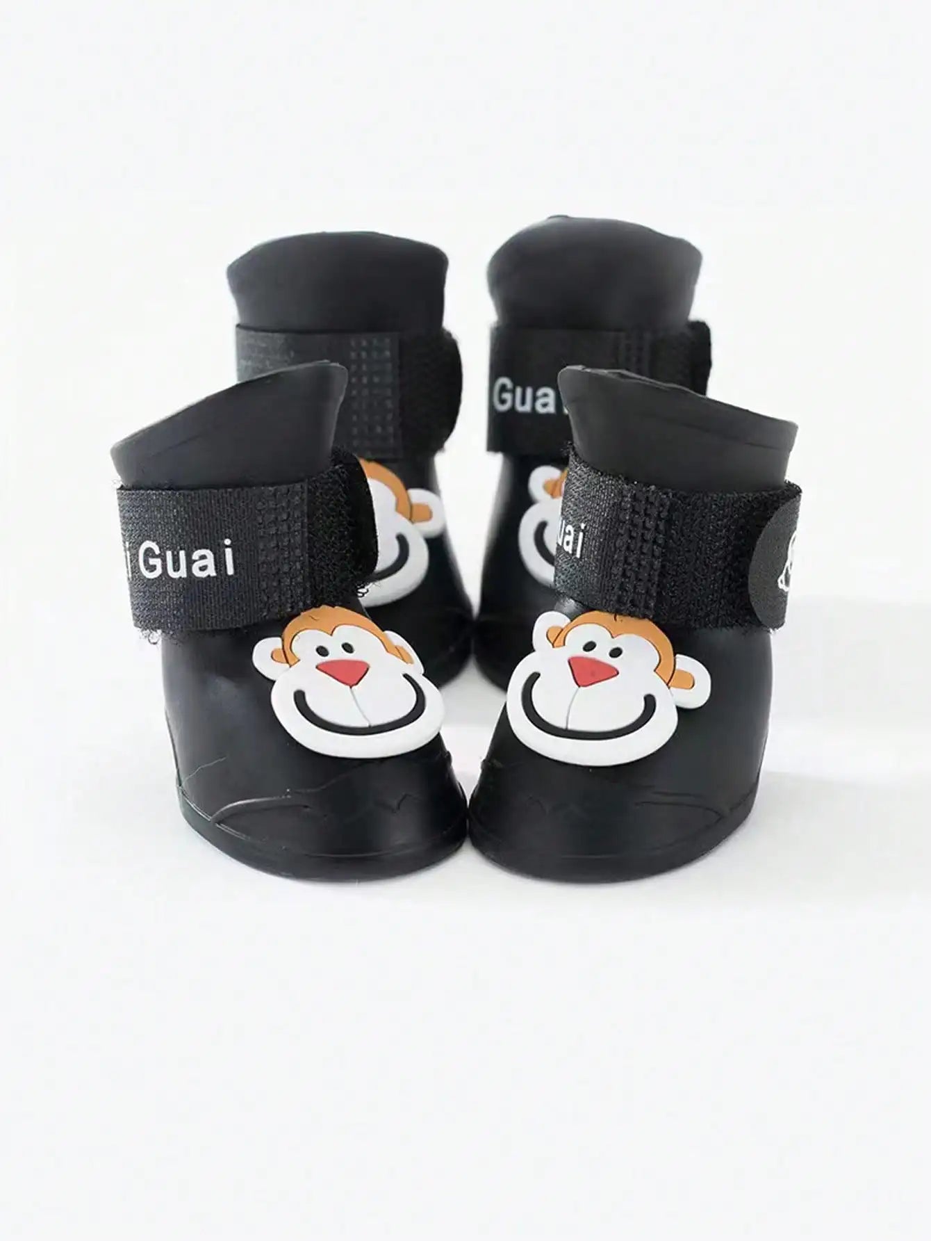 4 sets of cartoon patterned shoes for pets going out, suitable for small and medium-sized pets