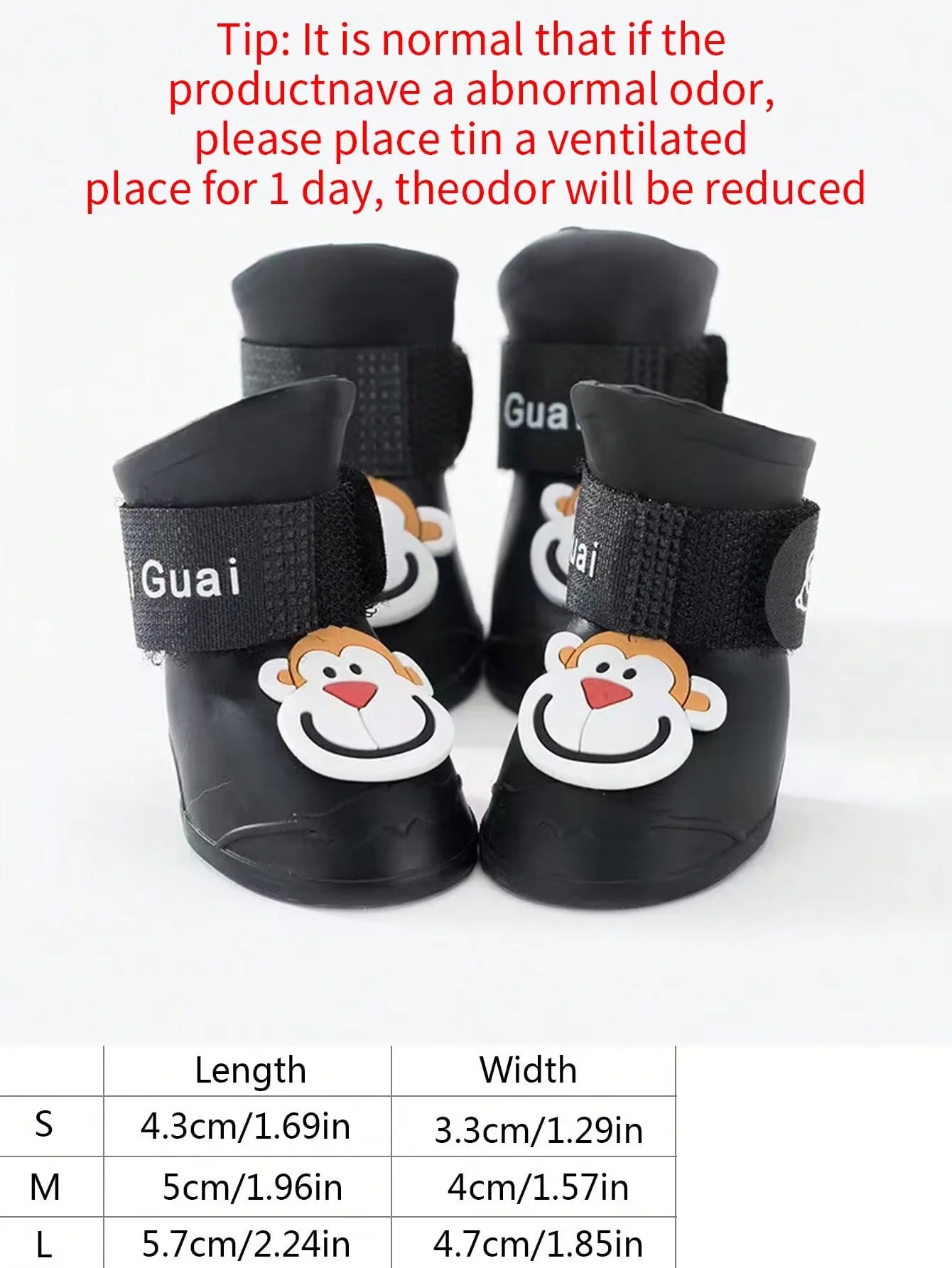 4 sets of cartoon patterned shoes for pets going out, suitable for small and medium-sized pets