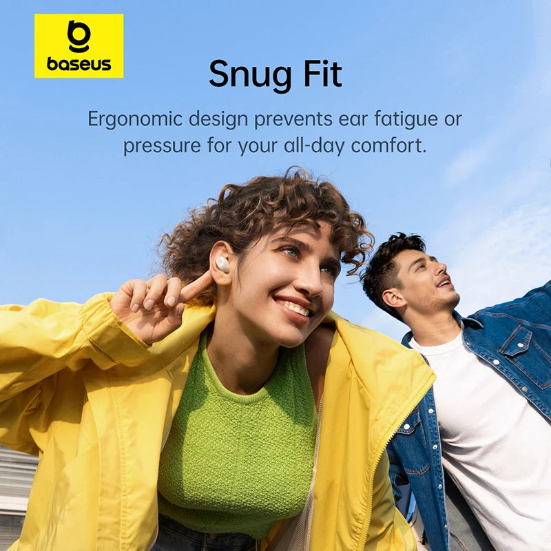 Baseus Bass BD1 Wireless Earphones Bluetooth 5.4 Earbuds Sports Earbuds HIFI Sound Headphone IP55 Waterproof Bean-shaped Earbuds